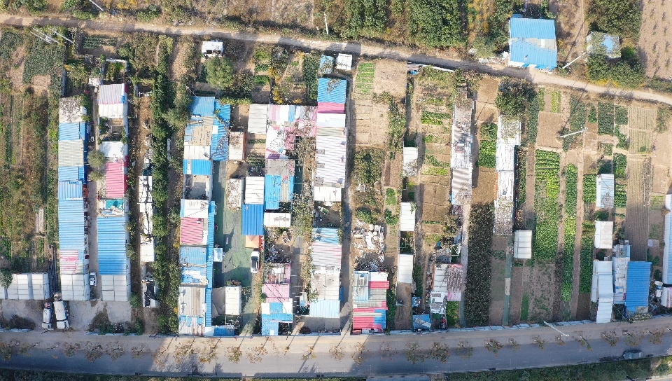 村民搭建的板房。受访者供图