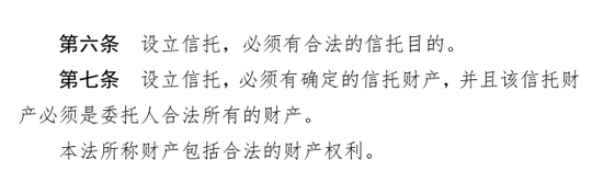 来源：国家法律法规数据库，《中华人民共和国信托法》
