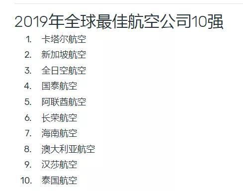 图片来源:Skytrax