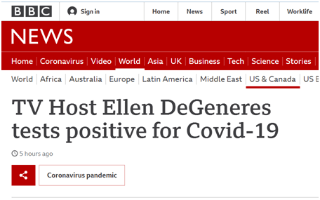 美国知名脱口秀《艾伦秀》主持人新冠阳性