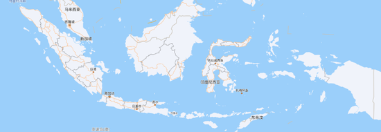 印尼地图。图源：百度地图
