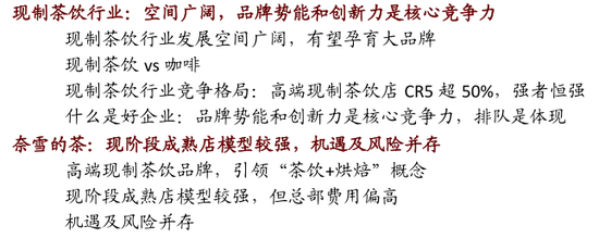 中金：奈雪的茶总部费用较高致亏损 有增速放缓、食品安全等风险