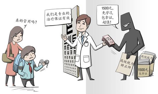 近视治疗中心乱象：含按摩、扎针等 视力矫正师证千元可买