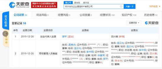 华为全资子公司高管变更 孟晚舟退出董事
