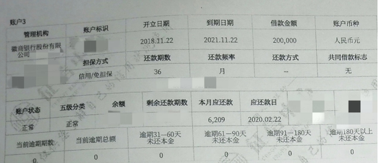 高先生征信报告截图