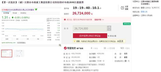 股质业务再坑一家券商 西部证券含泪拍卖ST中南