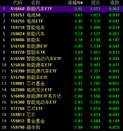 白马股反弹新能源下跌：主题ETF分化明显 投资者如何操作？