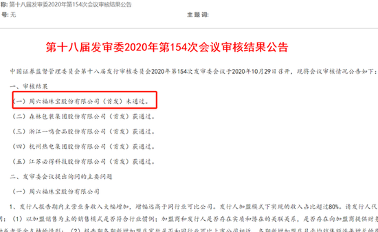 一年狂赚4亿：周六福梦碎A股IPO 全公司仅12个设计人员