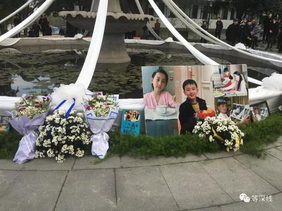 11月28日,杭州保姆纵火案遇难的朱小贞和三名子女出殡.