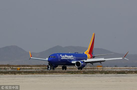 当地时间2019年3月26日，美国加利福尼亚州维克多维尔，停飞的波音737 MAX 飞机。