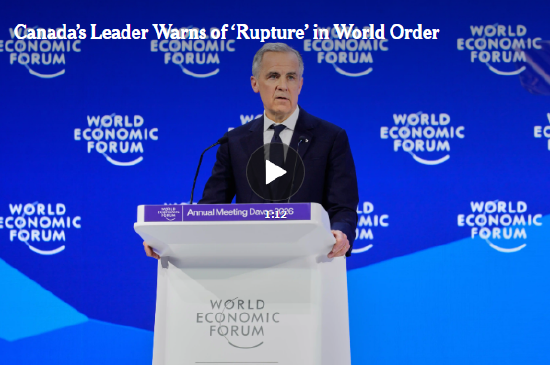 辞天下经济论坛上，加拿大总理马克・卡尼明确反对特朗普总统企图将格陵兰岛据为好意思国河山的诉求，并命令中等国度连合起来，共同抗衡大国强权。