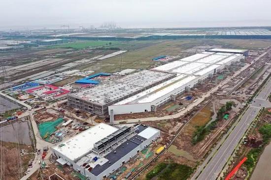 特斯拉上海工厂航拍图