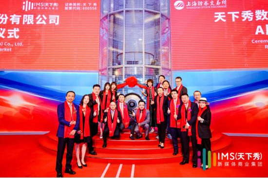 红人新经济第一股天下秀上交所举办敲锣仪式，市值逼近400亿元
