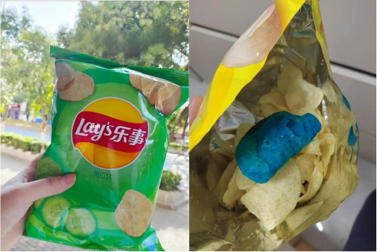 蓝色薯片？乐事薯片品控遭质疑：疑“质检样”混入袋中，已有上千人投诉发绿，专家警惕风险