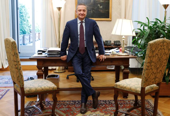 图片：2019年9月26日在意大利罗马被任命为欧洲中央银行执行委员会委员之前，Fabio Panetta