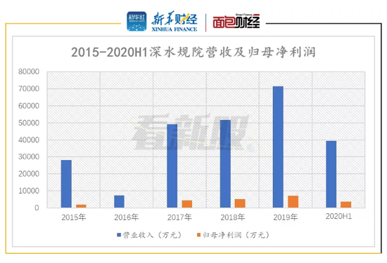 图3：2015 -2020H1深水规院营收及归母净利润