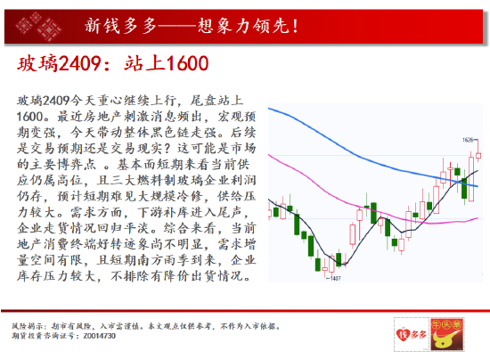 中天期货:玻璃站上1600 豆粕多头维持强势