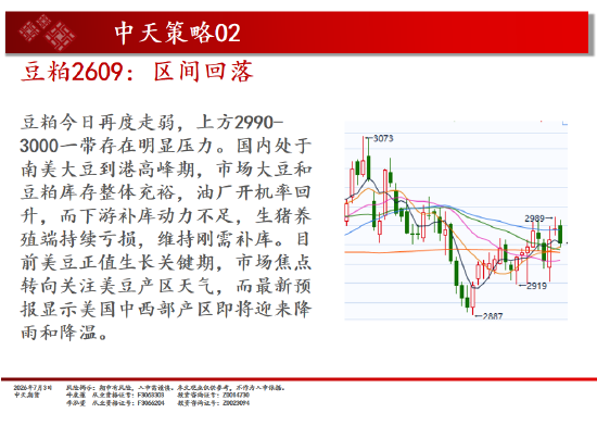 中天期货原油小阳修复 豆粕区间回落