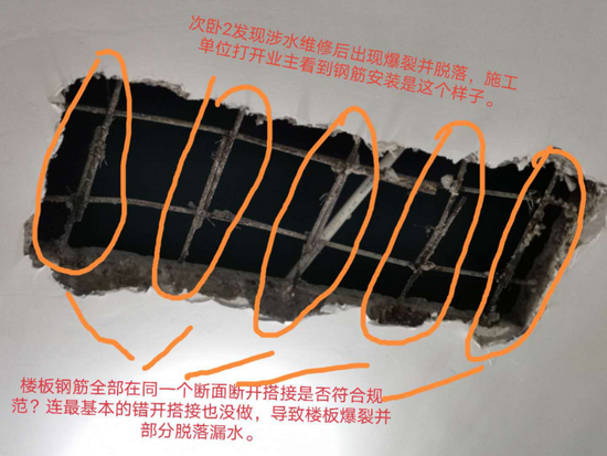 老张大女儿从专业的角度提出维修处存在的问题。（受访者提供）