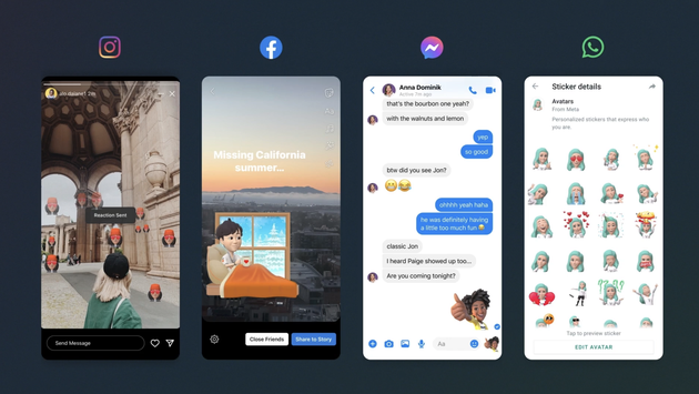 Meta plans to add avatars to various apps.