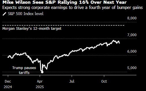 大摩策略师：预计标普500指数未来一年上涨16%