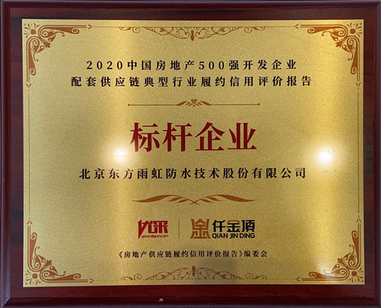 东方雨虹出席2020金采供应链合作大会，获评“标杆企业”