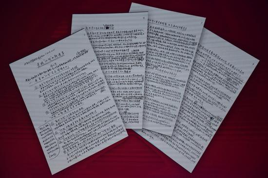 厉以宁亲手手写演讲稿