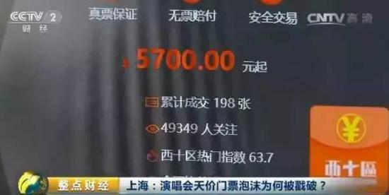 　　而在另一家在线票务网站上，除了最便宜的1800元价位无票外，5800元、7800元的票，都已回归原价销售，而且票源充足。
