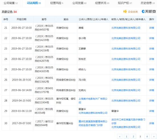 多位明星起訴醫(yī)美平臺更美App