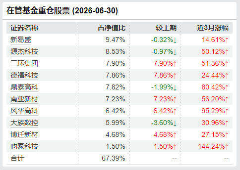 金梓才二季报十大重仓股