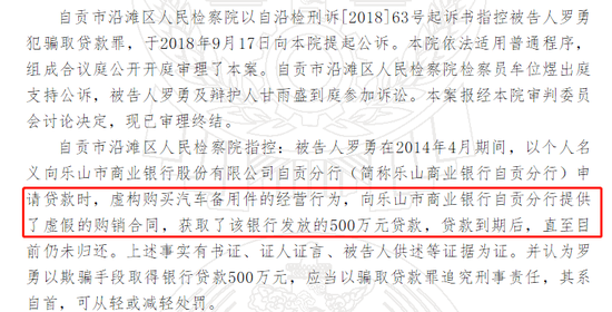 乐山市商业银行被骗贷500万！系担保公司制作虚假合同