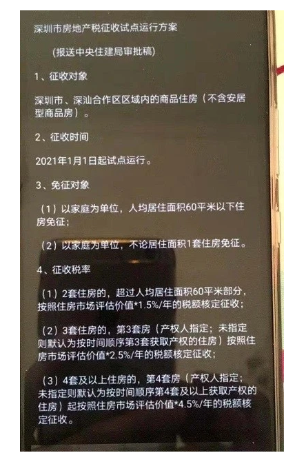 深圳将开征房地产税？住建局工作人员：不做任何回应