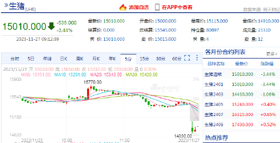 开盘跌超3%！生猪收储不改供强需弱基本面