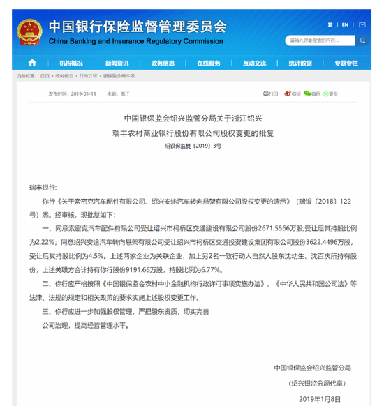 瑞丰农商行再闯IPO：股权瑕疵曾致临门铩羽 国资转让或涉利益输送