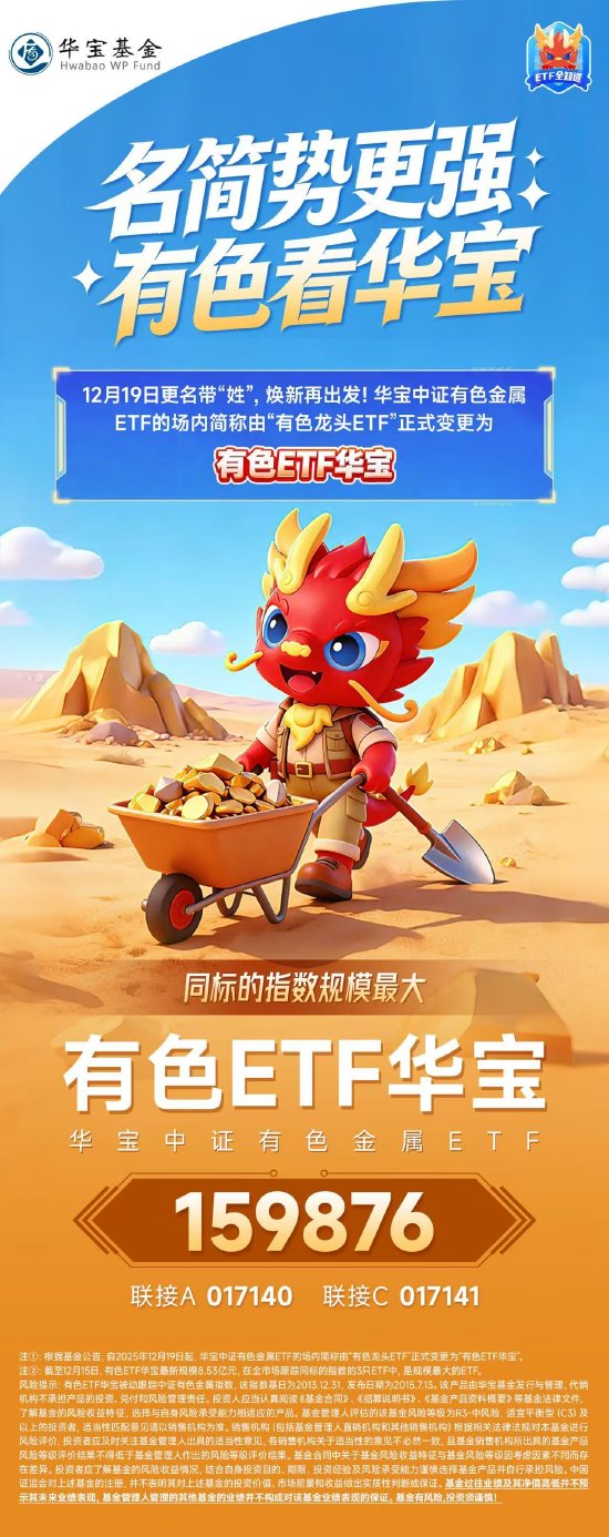 名简势更强，有色看华宝！有色龙头ETF正式更名为“有色ETF华宝”！