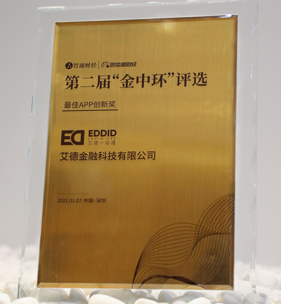 艾德金融科技荣膺「金中环-最佳APP创新奖」