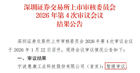 开年首家IPO上会未果：惠康科技遭暂缓审议，实控人陈越鹏的丈母娘、表兄妹、堂兄妹名下企业被翻出