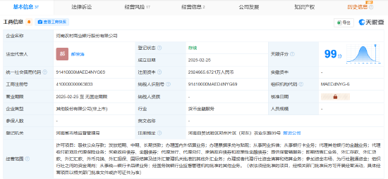 河南农商银行完成工商登记 注册资本约292.47亿