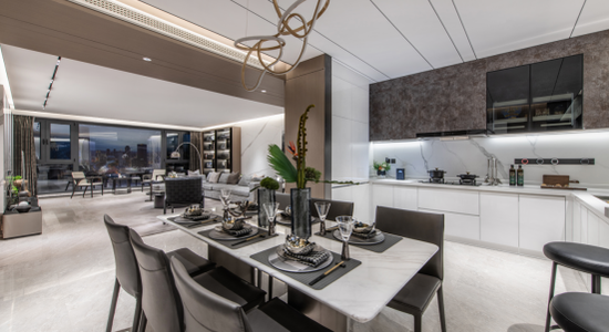 （熙堂尚院·名筑198样板房厨房、餐厅实景图）