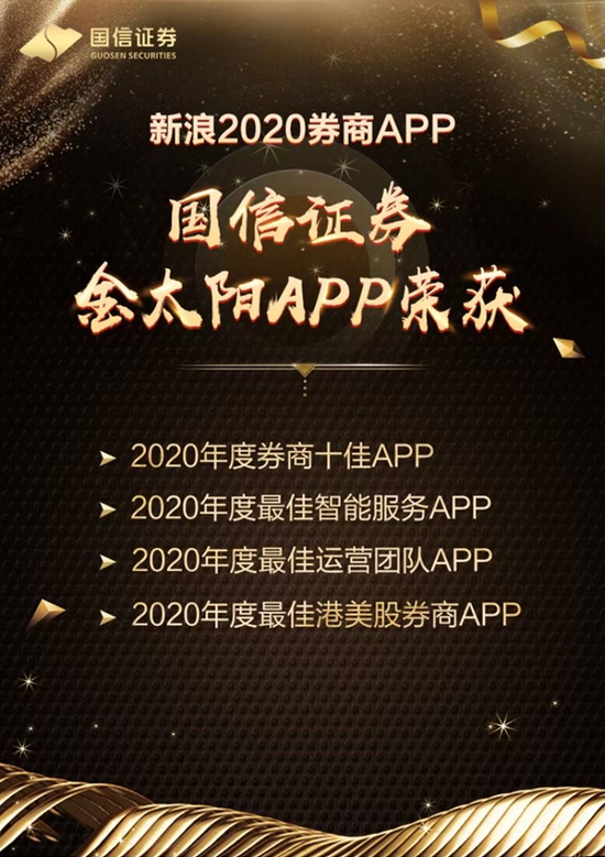 第六届券商APP荣耀榜：国信获年度十佳、最佳智能服务等4项大奖