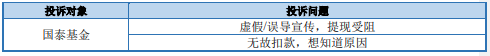 “基金315投诉榜:国泰基金被投诉无故扣款等问题 已100%回复处理