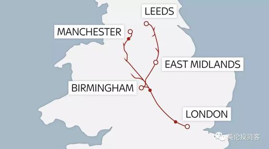 英国高铁线路图