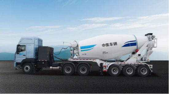 【图为纯电动头挂搅拌车】