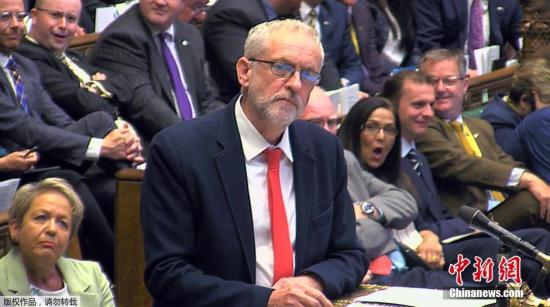 资料图：英国工党党魁科尔宾。