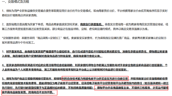 (资料来源:得物平台《买家须知》)
