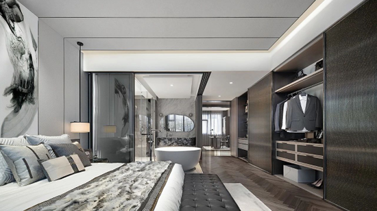 （熙堂尚院·名筑198样板房主卧套实景图）