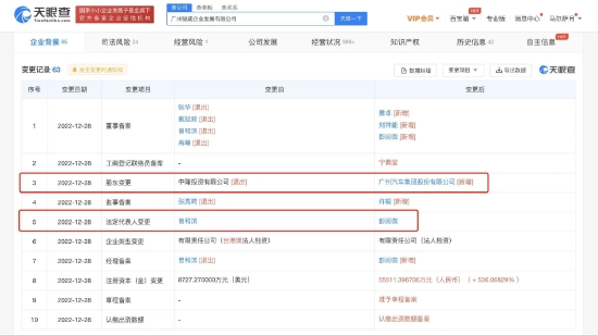 广汽集团接盘骏威企业发展公司 原全资股东中隆投资退出