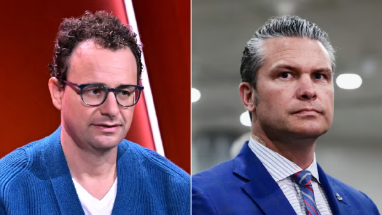 （左至右）：Anthropic 联合创始人兼 CEO 达里奥・阿莫迪、美国国防部长 皮特・赫格塞斯