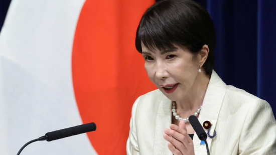 2026 年2 月18 日，日本首相高市早苗於東京首相官邸出席記者會