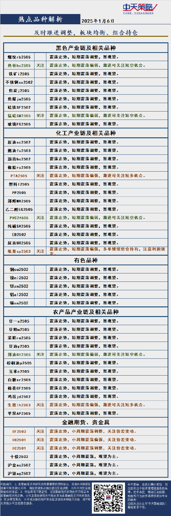 中天策略:1月6日市场分析